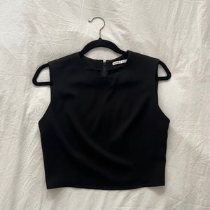 Alice + Olivia Black Sleeveless Top with Zipper